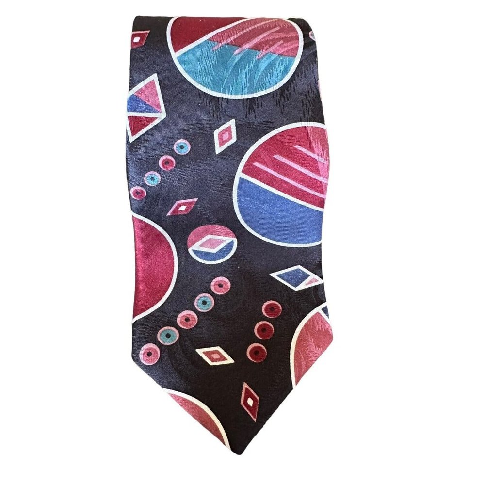 Vintage Art Deco Necktie Tie by Zylos George Machado  56”x4” 100% Silk